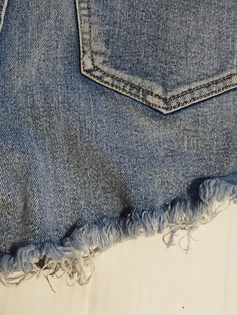 Blue Distressed Denim Women's Shorts (S) - Picture 13 of 16